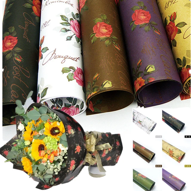 10Pcs 50x70cm Tissue Paper Flower Bouquet Wrapping Paper Floral  Scrapbooking Gift Wedding Decorative Party Gift Packing Decor - AliExpress