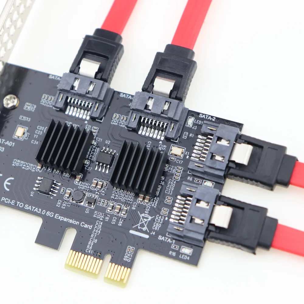 PCI Express SATA 3 0 карта контроллера PCIe 2 0x1 до 4 портов III 6 ГБ/сек. внутренний адаптер