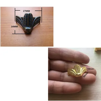 

Vintage Alloy Jewelry Gift Box Wooden Case Deco Carving Corner Protector,Mini Furniture Foot,Chinese Cover,32pcs