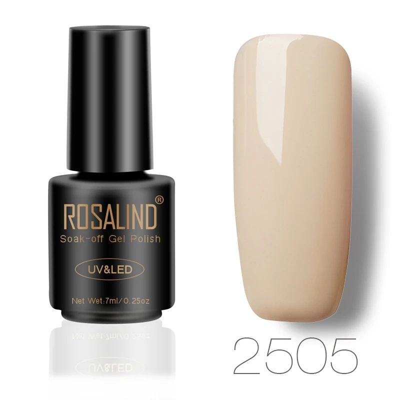 Гель ROSALIND 1S 7 мл, Гель-лак для ногтей телесного цвета, серия для дизайна ногтей, маникюра, замачиваемый, УФ светодиодный, стойкий Гель-лак - Цвет: 2505