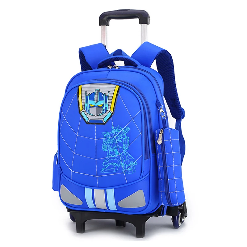 Школьная сумка на колесиках, для начальной школы, для мальчиков, класс 3-6, водонепроницаемые Рюкзаки для детей, школьные сумки с пеналом, чехол
