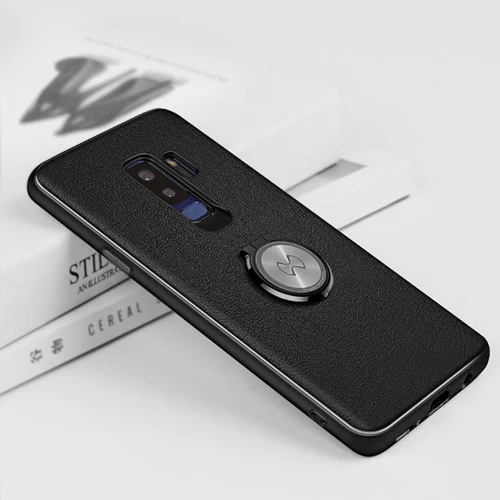 Чехол Xundd с металлическим кольцом-держателем для samsung Galaxy S9 S9 Plus Note 8, матовый противоударный чехол, подходит для магнитного автомобильного держателя - Цвет: Black