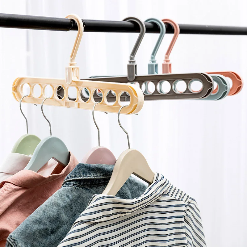 Multifunction Clothes Hanger Plastic Clothing Rack Home Wardrobe Organization Storage Rack Multi-grid Clothes Hangers Save Space