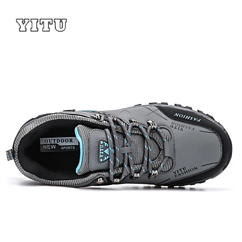 Ceny YITU mężczyźni zawód buty górskie wodoodporne antypoślizgowe buty trekkingowe wysokiej jakości wspinaczka obuwie sportowe Plus rozmiar 39 ~ 47