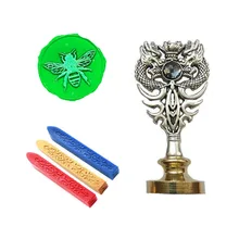 Индивидуальная восковая печать комплект печатей пчелы, насекомые Летающий Металл Дракон ручка Подарочный винный набор посылка Свадебные Приглашения карты конверт печать штамп