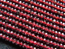 Encantos naturales 3*5mm A + rojo granate facetado rondelle granos flojos de piedra freeshipping al por mayor