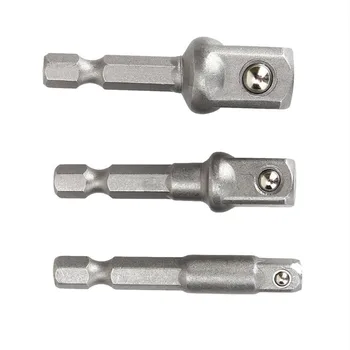 

3Pcs/Set 1/4" 3/8" 1/2" Magnetic Nut Driver Set Metric Socket Hex Shank Impact Drill Bit Adapter For Power Tools