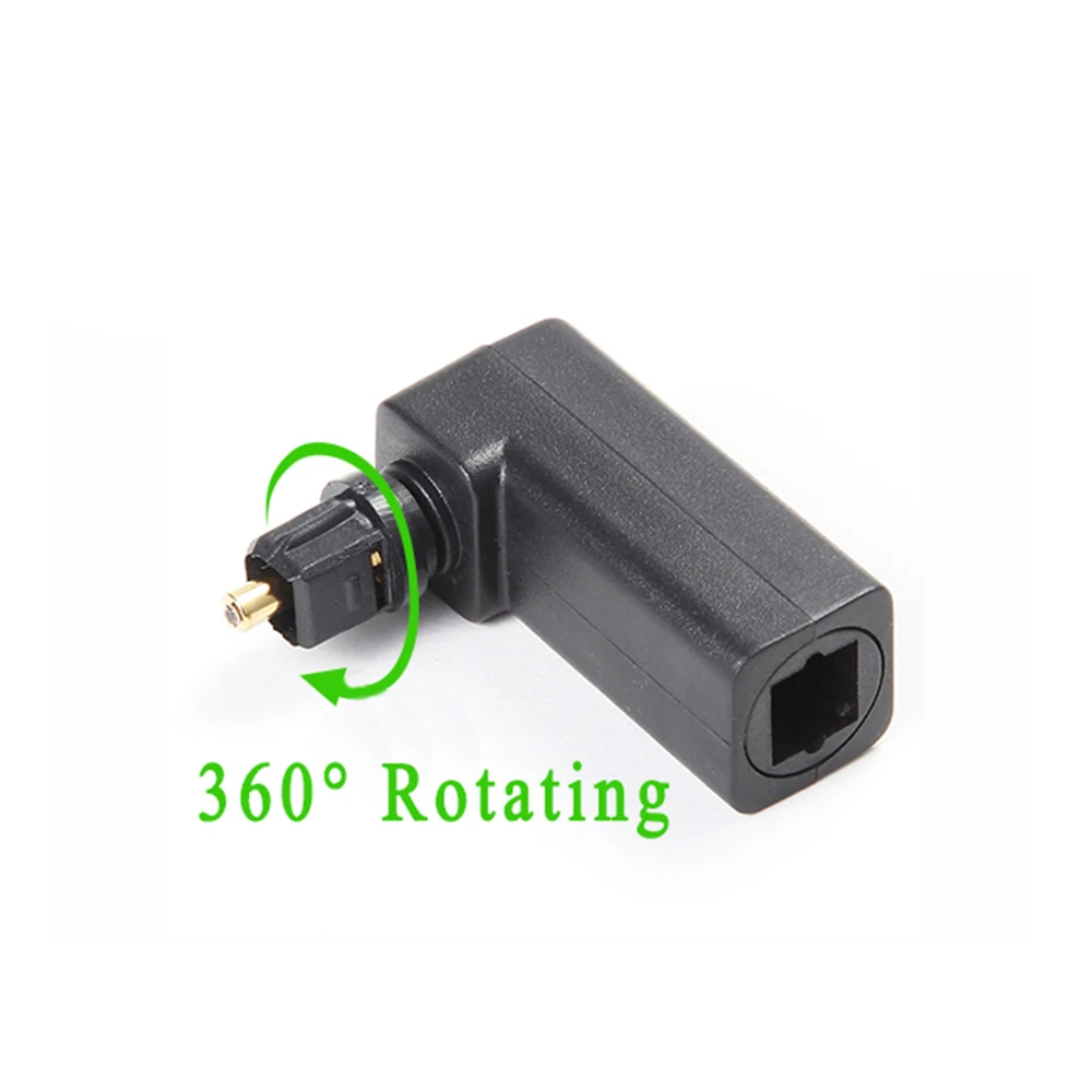 

Spdif Optical Connector Toslink 90 Degree Optical Audio Cable Adapter Male to Female Right Angle Stereo Audio 360 Rotates