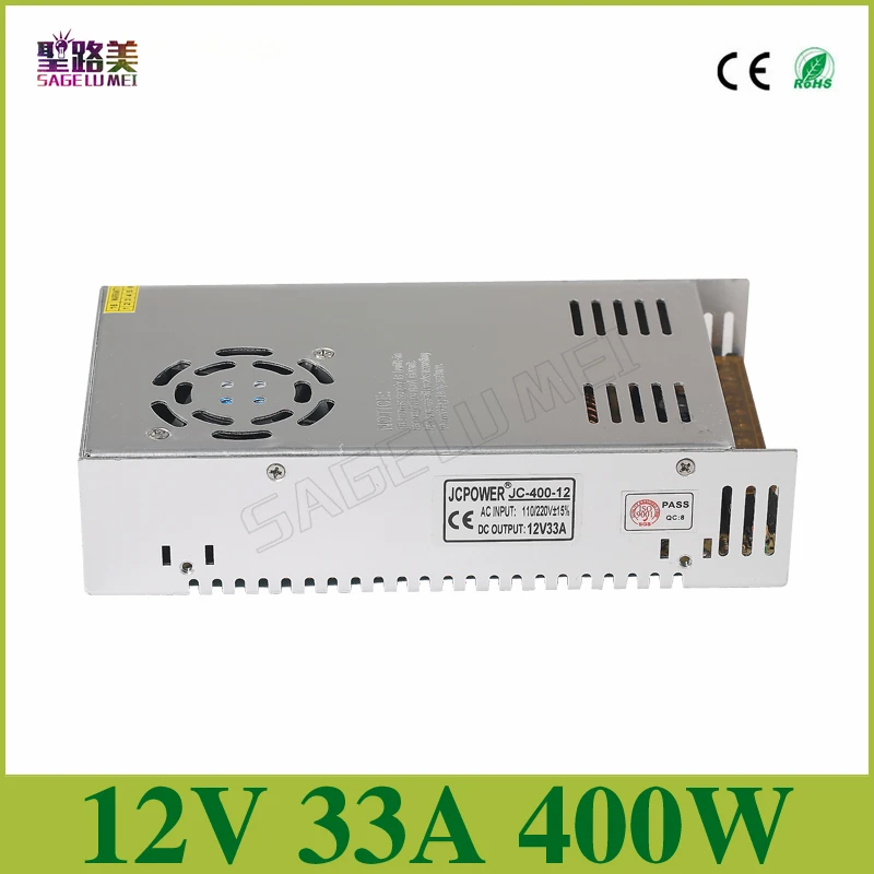 Goede Gratis verzending DC12V 33A 400 W Gereglementeerde Stroomvoorziening Driver Transformers Voor CCTV camera LED Strip Verlichting Tape Module