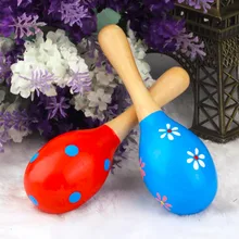 Детские деревянные игрушки maracas Румба шейкеры музыкальные вечерние погремушки очаровательные детские игрушки