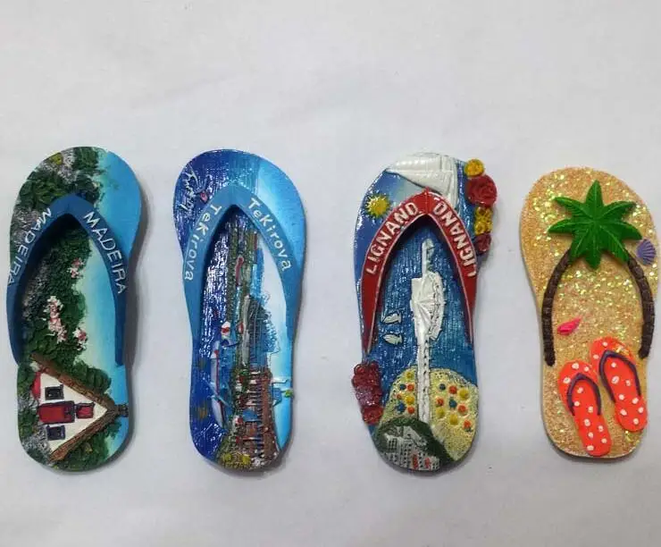 

Slippers in the shape of Italy, Portugal, Turkey Tourism Souvenir Fridge Magnets