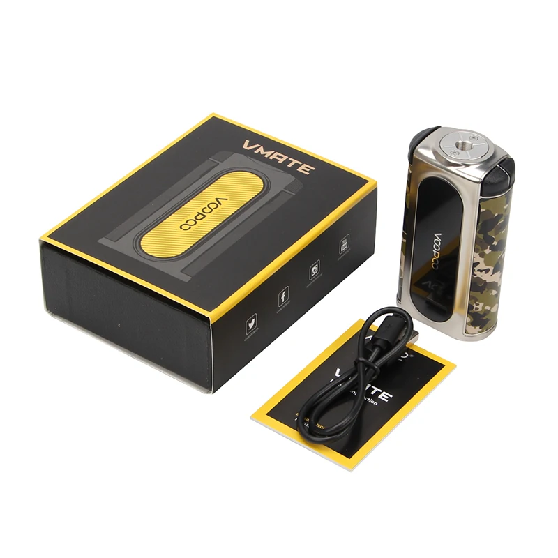 

Newest VOOPOO Vmate 200W TC Box MOD with Updated 32-digit GENE.FAN Chip 200W Powerful No 18650 Battery Mod VS Drag Box Mod Vape