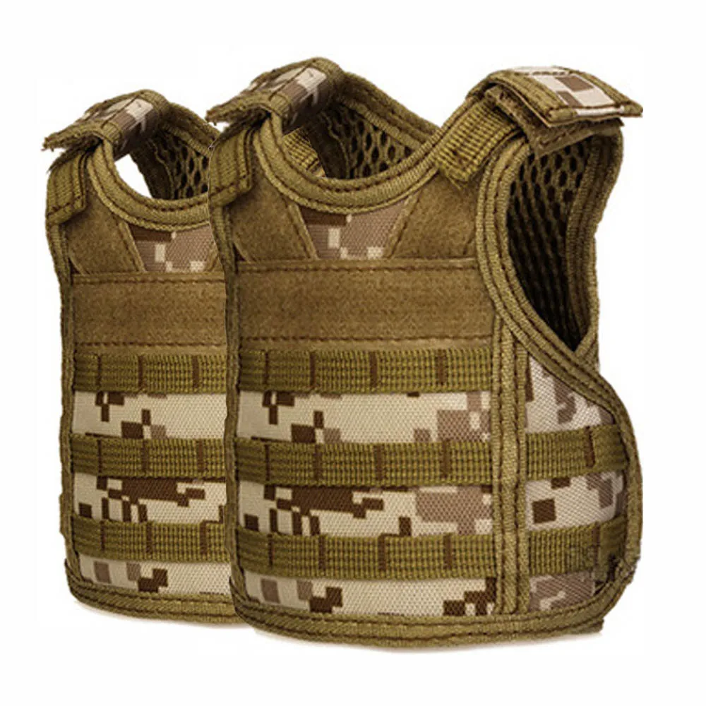 2pcs Desert Digital Tenneight тактический жилет для пива военный Молл жилет Мини Миниатюрный чехол для бутылки вина жилет охладитель напитков регулируемый плечевой ремень - Цвет: 2pcs Desert Digital