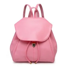 Colourful PU Leather Preppy Style Backpack For Teenage Girls Women SchoolBag Maiden Daily Shopping Bag Rucksack