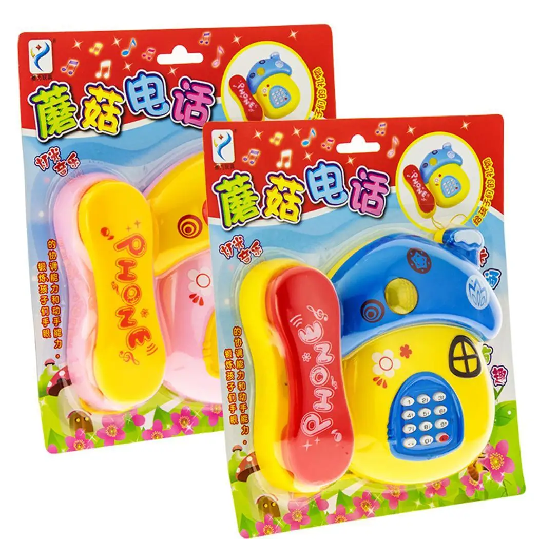 Детские электронные музыкальные инструменты со светом мультфильм гриб игрушка телефон> 18 месяцев 3 батарейки АА (не входят в комплект)