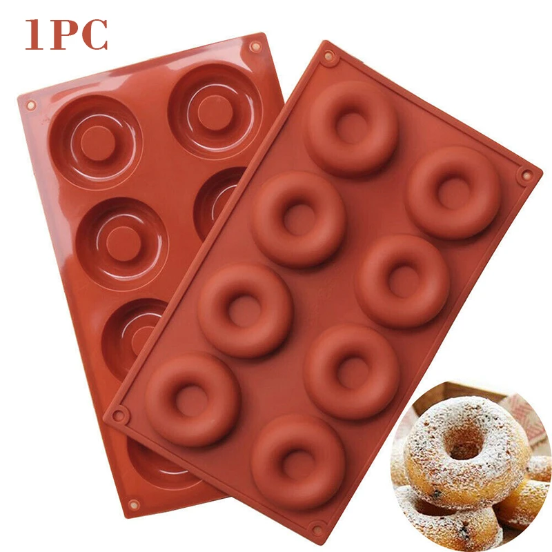 

6/8 Cavity Silicone Donut Baking Mold Dessert Mold Biscuit Baking Tray Maker for Cake Decoration Tool