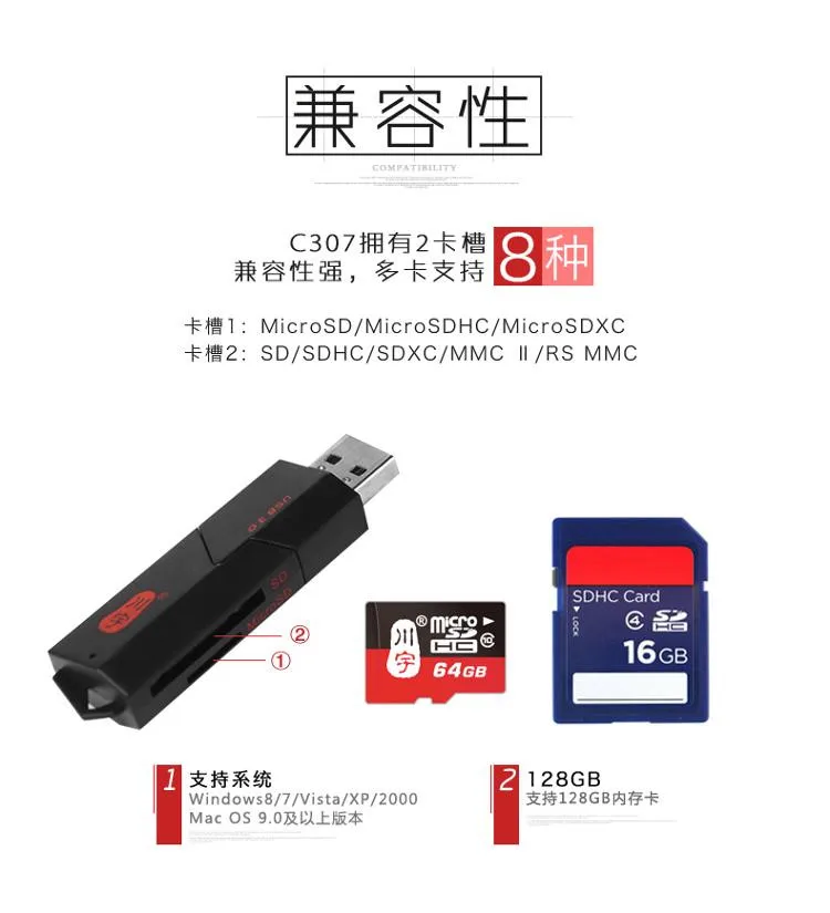 Супер-модные Скорость 5 Гбит USB 3.0 Micro SDXC SD Card Reader Адаптер для SD карты MicroSD карты памяти SDHC Micro SDXC до 128 ГБ