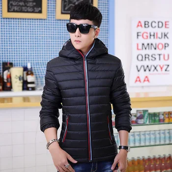 

Winter Jackets Men Parkas with Glasses Padded Hooded Coat Mens Warm Camperas Children Windproof Quilted Jacket