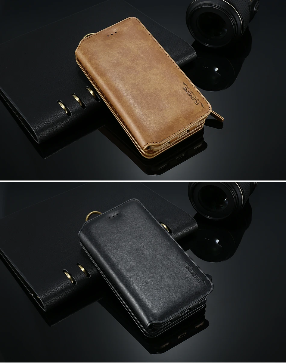 FLOVEME Hybrid Detachable Leather Case For Samsung Galaxy S7 Edge 18 Card Slot Metal Zipper Cash Storage Wallet Pouch Cover Bag (13)