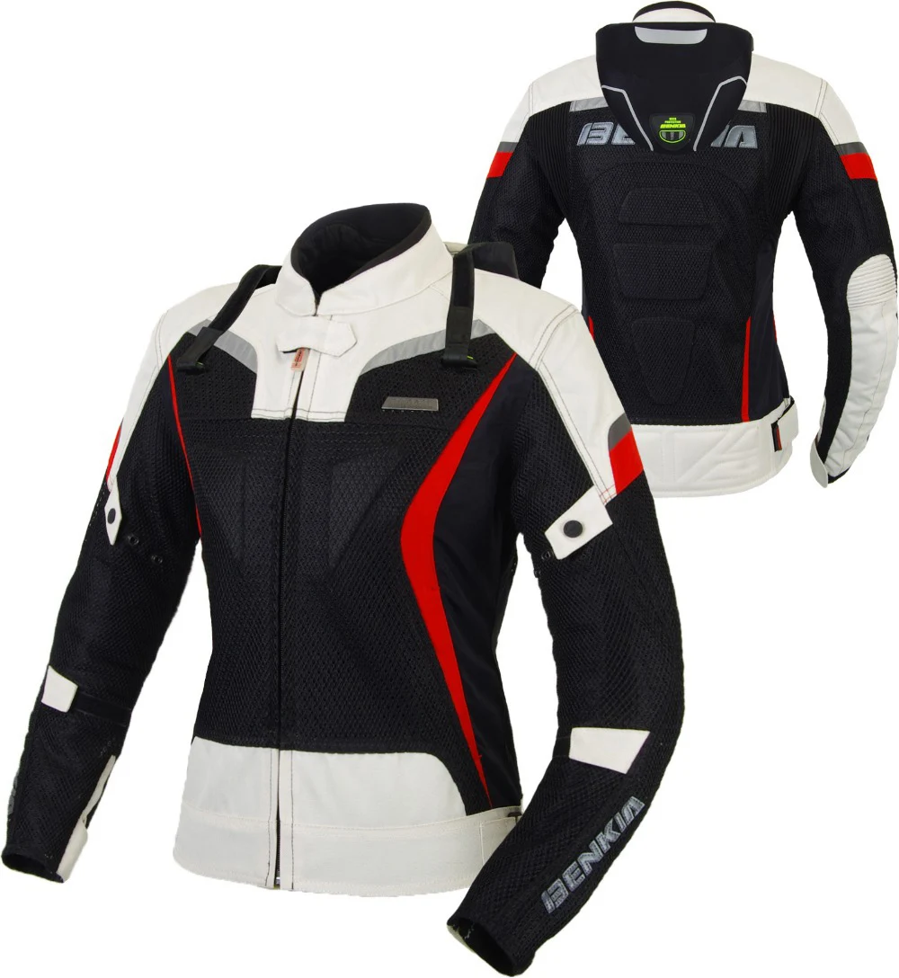 BENKIA, Женская мотоциклетная куртка, летняя байкерская куртка, бронежилет, для езды на мотоцикле, дышащая, Jaqueta Motoqueiro, защита шеи - Цвет: Бежевый