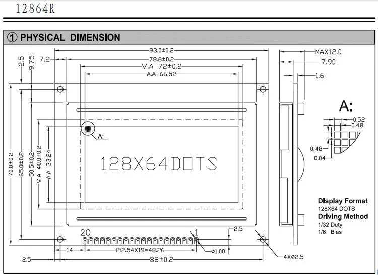 1 шт. LCM12864R 128x64 точек Графический голубой цвет Подсветка ЖК-дисплей Дисплей модуль ST7920 контроллер