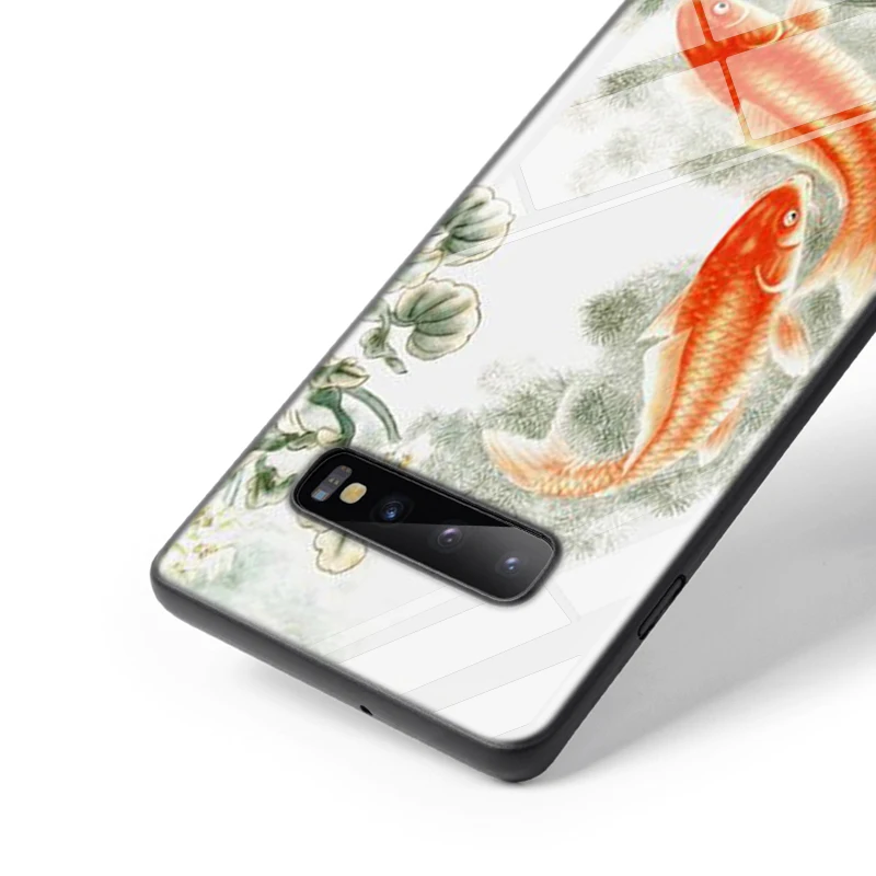 Черный силиконовый чехол Китайские Рыбы Koi для Samsung Galaxy Note 10 9 8 Pro M30 M20 S10E S10 5G S9 S8 S7