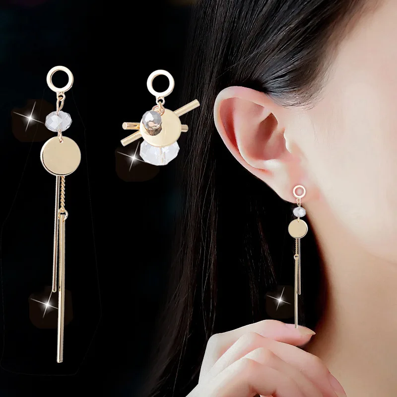 

Modern Women's Earrings 2018 Irregular Prevent Allergy Crystal Long Dangle Earrings Korean Fashion Jewelry Women Accessories