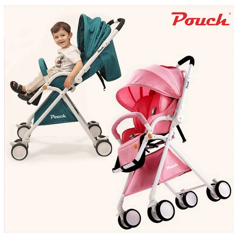 Pouch Four Wheels Travel Baby Stroller High Landscape Portable Can Sit Lie Lightweight Summer Folding Baby Carriage Pram 0~3 Y