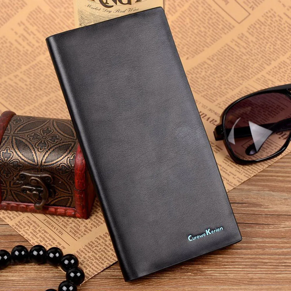 

CUREWE KERIEN Brand PU Leather Men Long Wallet Clutch Bag Fashion Coin Purse High Quality Vintage Design 2017 New hot