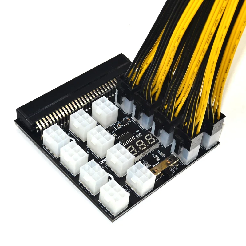 PCI-E 17x 6Pin питание Breakout плата адаптер конвертер 12 В для эфириума BTC Antminer Майнер hp сервер PSU GPU