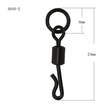 INFOF 100 шт. Вертлюги для ловли карпа, защелкивающиеся длинные Вертлюг q-образной формы черного цвета, Быстросменные Вертлюг, карп, рыболовные снасти