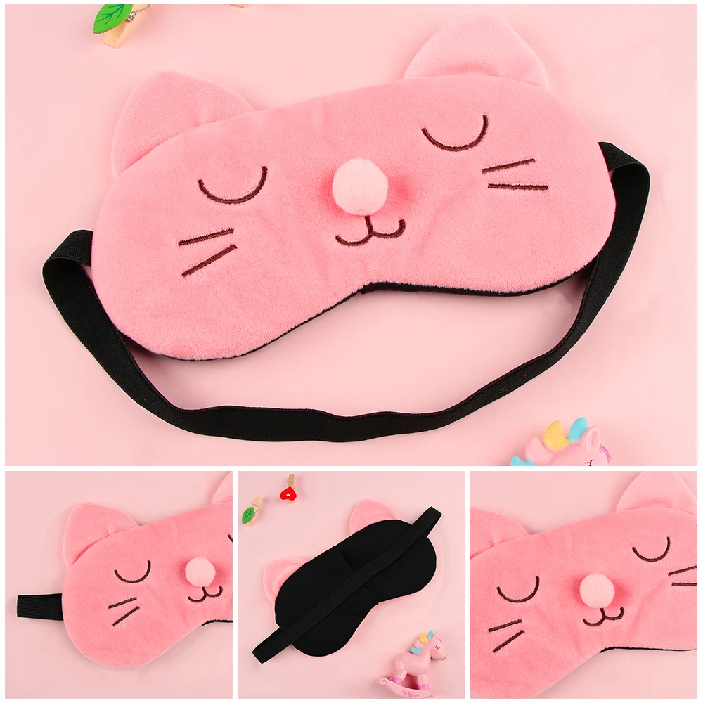 

1Pcs Plush Animal Eye Cover Sleeping Mask Eyepatch Bandage Blindfold Rabbit Winter Cartoon Nap Eye Shade Plush Eye Care Tools