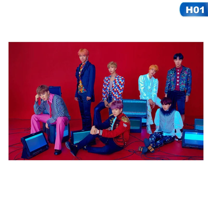 E Версия BTS LOVE YOURSELF ответ живопись свитки Настенный декор плакат наклейки на стену