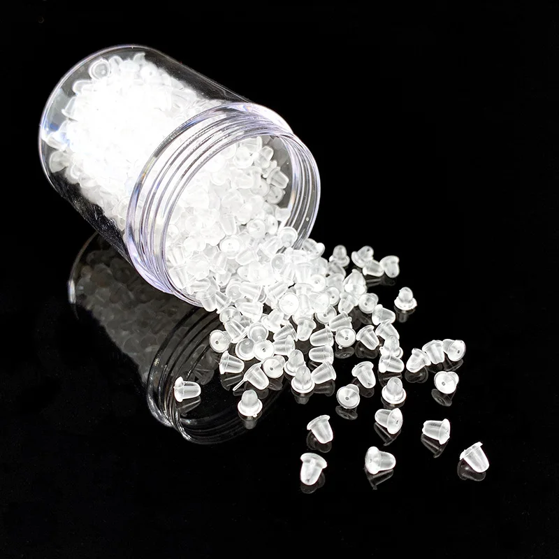 500pcs Plastic Earring Backs Stoppers Soft Rubber Findings Ear Post Nuts 2017