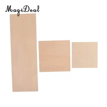 

3 Sizes Square / Rectangle MDF Unfinished Wood Pieces Blank Plaque for DIY Woodwork Craft Pyrography Scrapbooking Building Model
