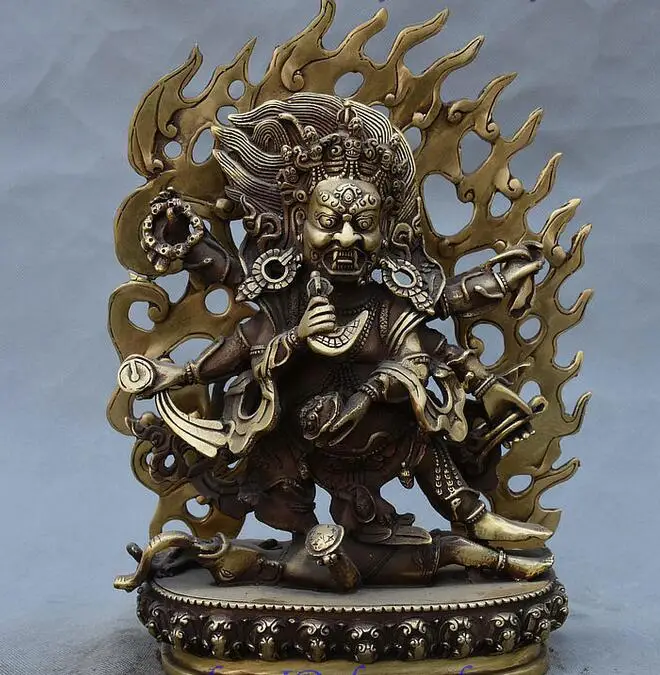 Tibet Buddhism Brass Vajrapani Chana Dorje wrathful Tutelary Deity Statue