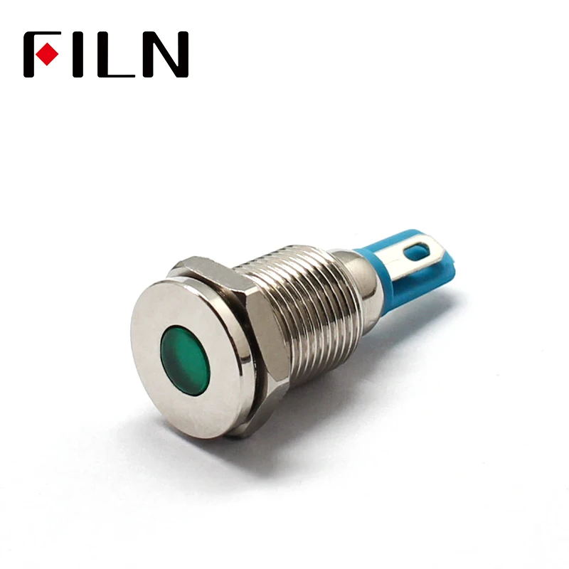 10mm LED Metal Indicator Light Waterproof IP67 Signal Lamp 3V 5V 6V 9V 12V 24V 110V 220V Red Yellow Blue Green White Pilot Seal