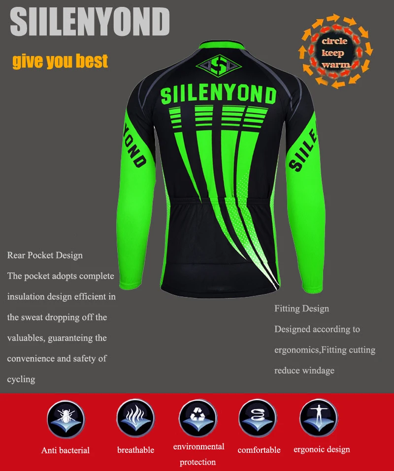 Siilenyond Pro, Зимняя Термальная флисовая велосипедная Джерси, сохраняющая тепло, одежда для горного велосипеда, одежда для велоспорта MTB, одежда для велоспорта, Ropa Ciclismo