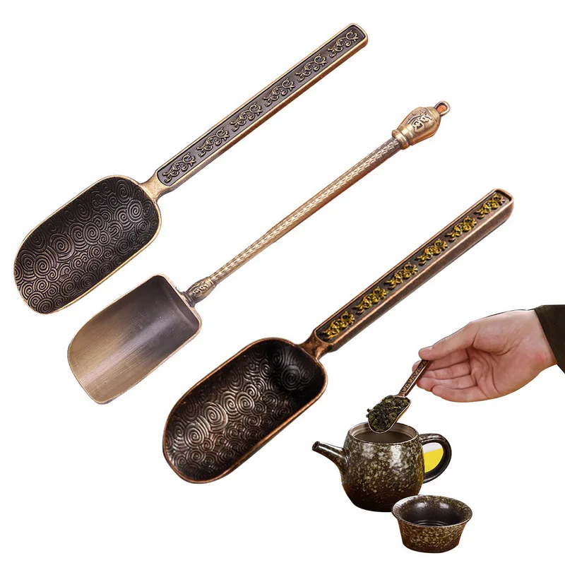 Hoomall High Quality Chinese Tea Spoons Copper Spoon Tea Scoop Teaware
