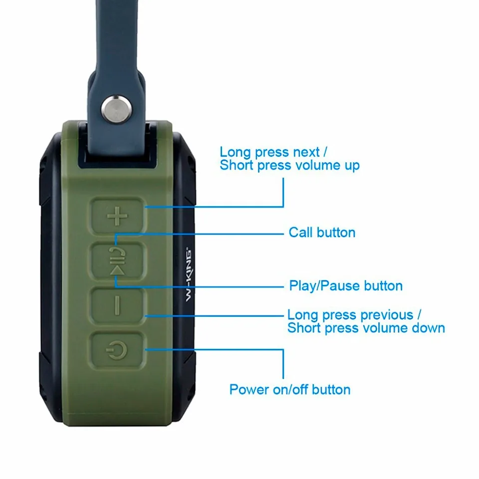 W-KING S7 Мини Портативный беспроводной влагозащищенный динамик с TF/FM/AUX/NFC на открытом воздухе bluetooth велосипедный динамик для колонки для телефона