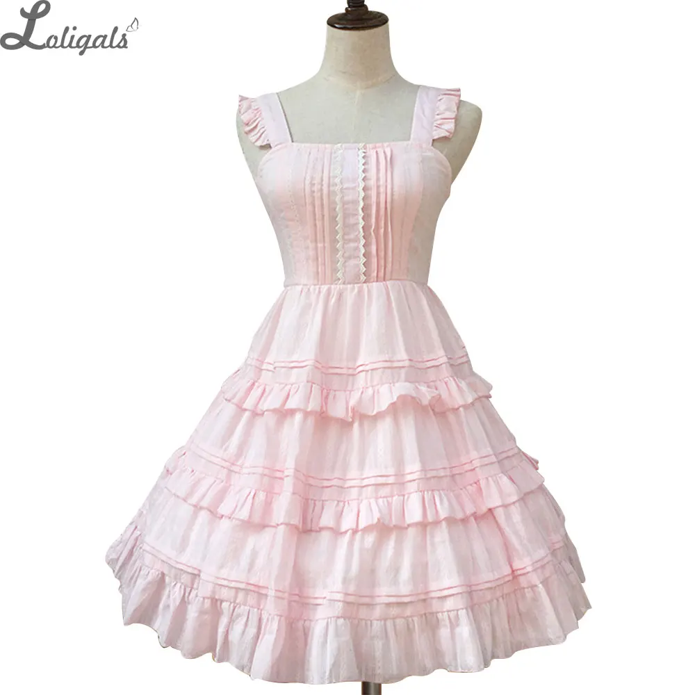 pink and white lolita dress