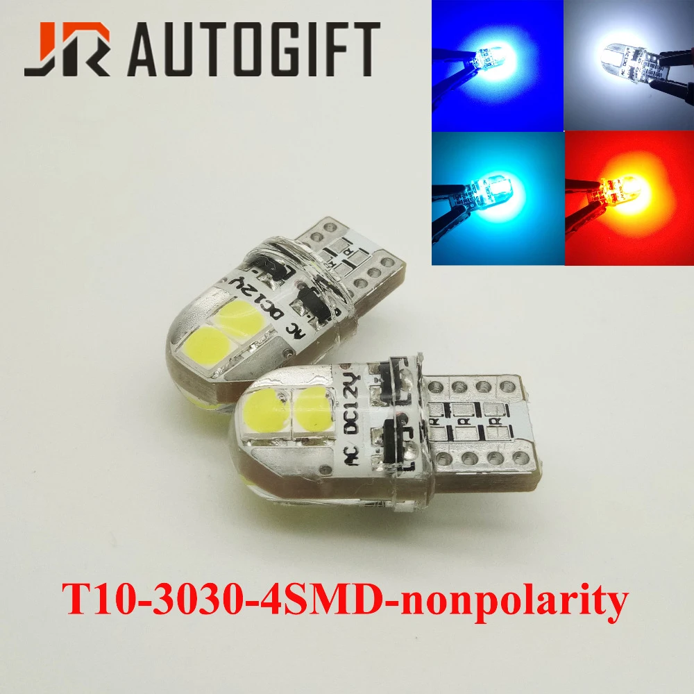 10x Auto 12V T10 Led 194 W5W 3030 4smd неполярный кремниевый красный синий белый автомобильный
