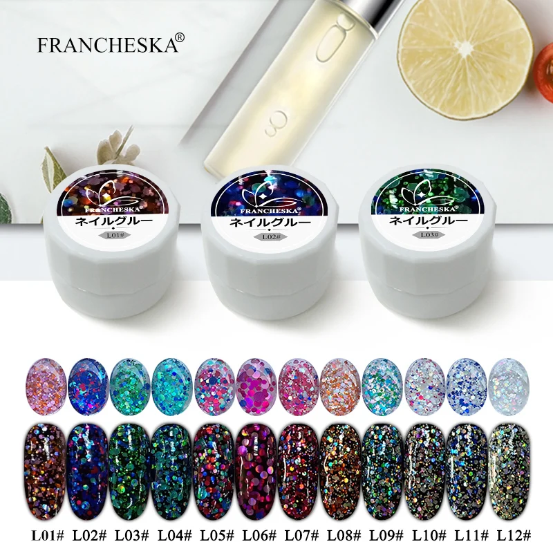 Francheska Блестящий Гель-лак для ногтей Блестящий lakiery hybrydowe Soak Off Bling Sequins Гель-лак lakier hybrydowy UV Гель-лак