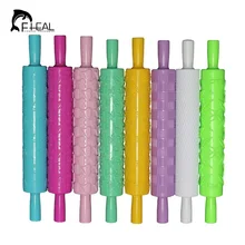 FHEAL 8 шт./компл. красочные Пластик тиснением фактурной узорной Fondant(сахарная) с антипригарным покрытием Скалки для украшения торта Формы для выпечки Инструменты