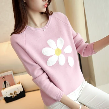 

OHCLOTHING Thick sweater female sleeve head all-match thick loose knit shirt sleeved women 9a11c
