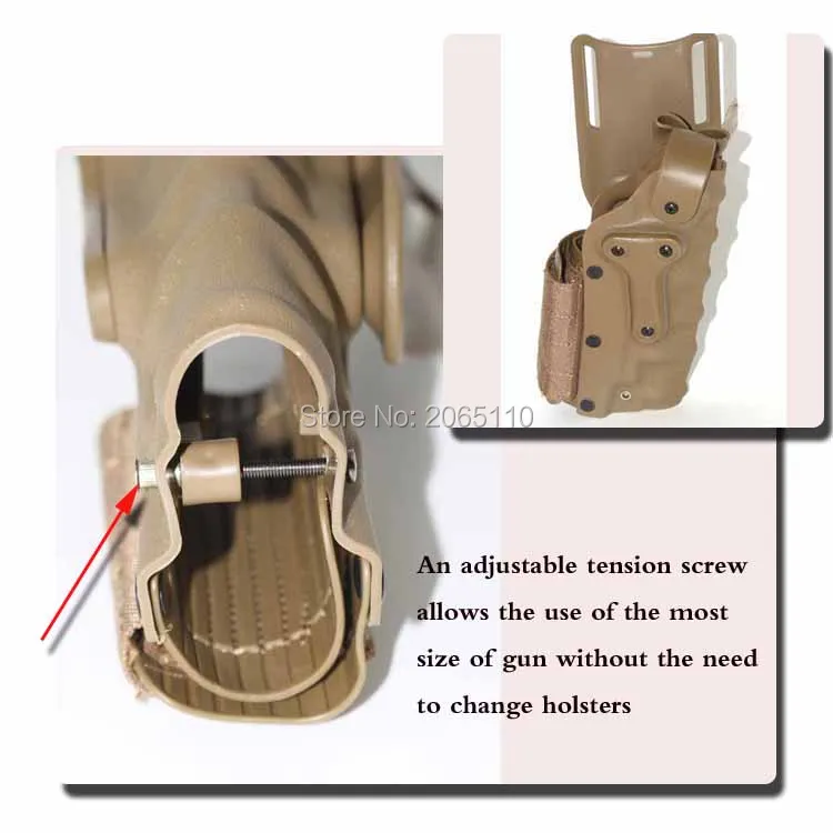 Военный Регулируемый ремень для правой и левой руки, поясная кобура с ножной платформой, набор кобуров для пистолета Glock/1911/M9 Sa-3280