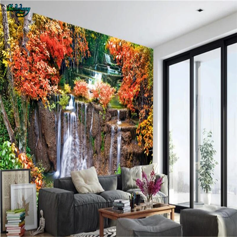 beibehang Large Custom Wallpapers Landscape Waterfalls Water Fountain