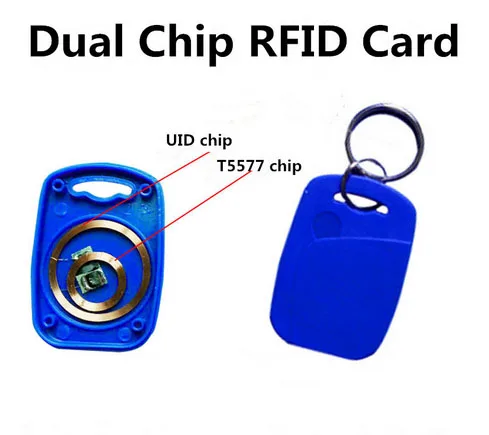 

(50 pcs/lot) 125KHZ 13.56MHz Dual Chip T5577 EM4305 UID RFID Proximity Writable Keyfob Rewritable Keychains for Access Control