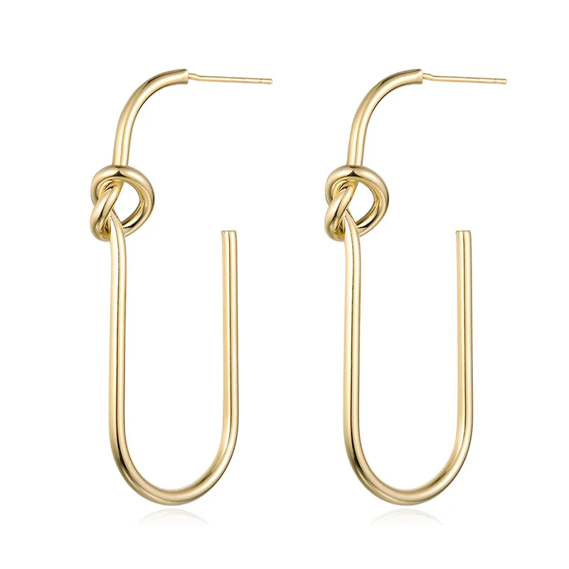 

Shienland Simple Trendy Gold Color Geometric Big Dangle Earrings For Women Fashion Large Hollow Drop Earrings Jewelry N50