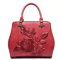 New Autumn and Winter Fashion Women Designer PU Leather Messenger Bags National Floral Handbag for Female Ladies Shoulder bags